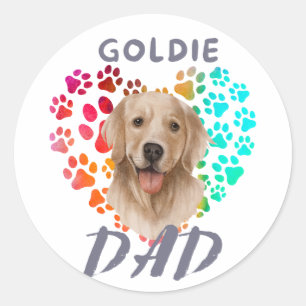 Schattigee poot Hart gouden Hond Puppy Huisdier Di Ronde Sticker
