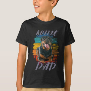 Schattigee poot Retro Hart Rottie Hondenhuisdieren T-shirt