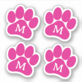 Schattigee pootafdruk Gepersonaliseerd Initiaal Ho Sticker (Voorkant)