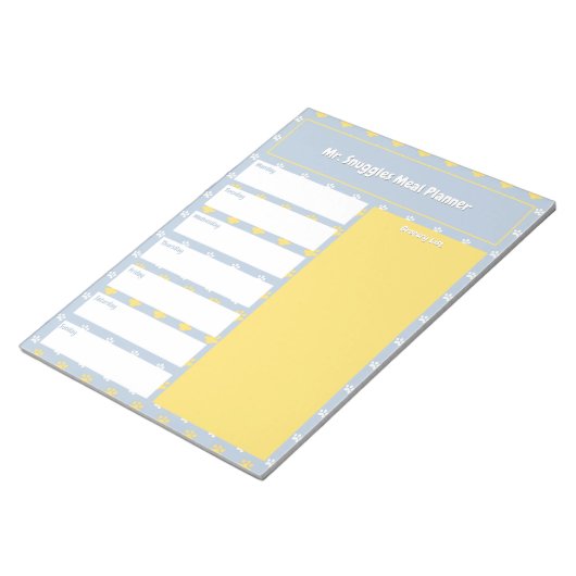 Schattigee pootafdruk | maaltijdplanner notitieblok (Schuin)