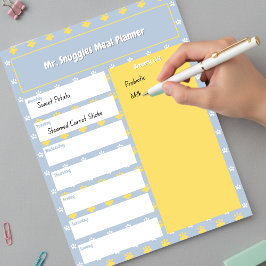 Schattigee pootafdruk | maaltijdplanner notitieblok