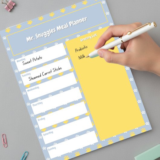 Schattigee pootafdruk | maaltijdplanner notitieblok