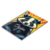 Schattigee Pop Art Badger gepersonaliseerd Notitieboek (Linkerzijde)