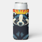 Schattigee Pop Art Badger gepersonaliseerd Seltzer Blikjeskoeler (Seltzer Achterkant)