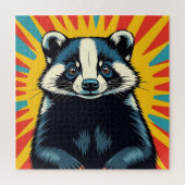 Schattigee Pop Art Badger Legpuzzel (Verticaal)