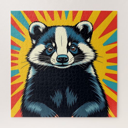 Schattigee Pop Art Badger Legpuzzel (Verticaal)