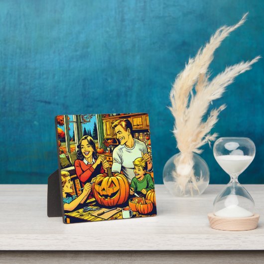 Schattigee Pop Art Family Carving Halloween Pompoe Fotoplaat (Insitu)