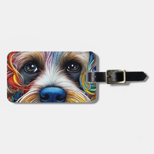 Schattigee Pop Art Terrier Bagagelabel (Voorkant horizontaal)