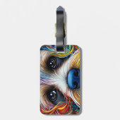 Schattigee Pop Art Terrier Bagagelabel (Achterkant verticaal)