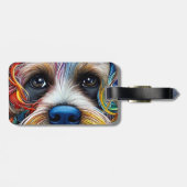 Schattigee Pop Art Terrier Bagagelabel (Achterkant horizontaal)