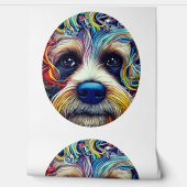Schattigee Pop Art Terrier Ingelijst in Wit Behang (Afrollen)