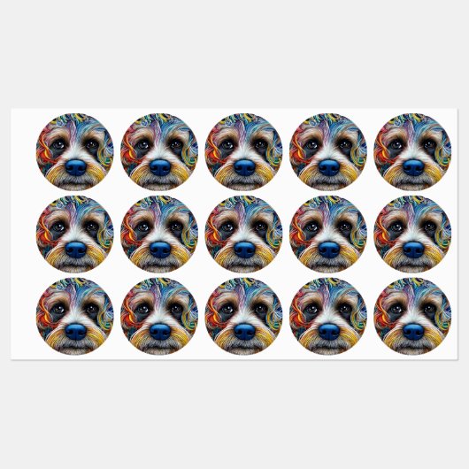 Schattigee Pop Art Terrier Labels (Vel)