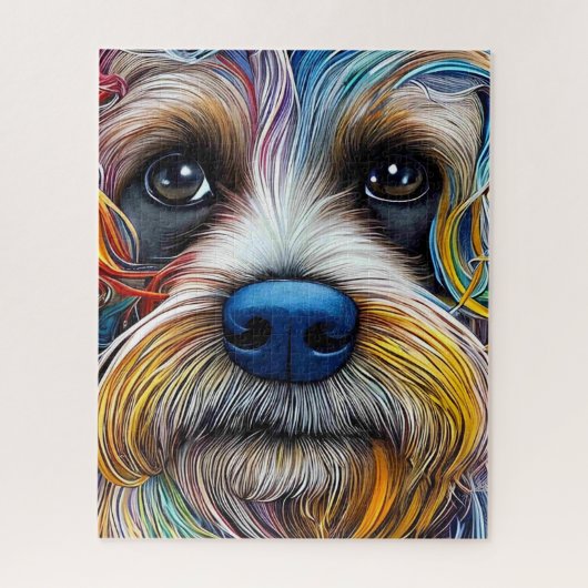 Schattigee Pop Art Terrier Legpuzzel (Verticaal)