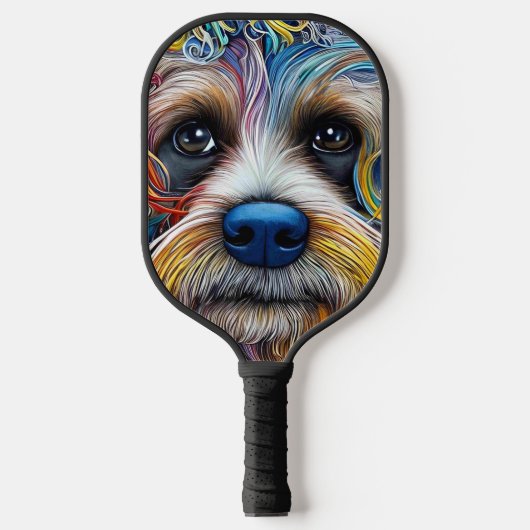 Schattigee Pop Art Terrier Pickleball Paddle (Voorkant)