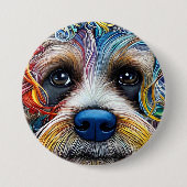 Schattigee Pop Art Terrier Ronde Button 7,6 Cm (Voorkant)