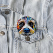 Schattigee Pop Art Terrier Ronde Button 7,6 Cm (In situ)