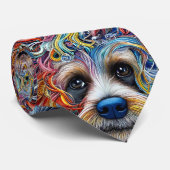 Schattigee Pop Art Terrier Stropdas (Opgerold)