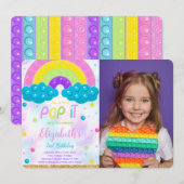 Schattigee Pop it Verjaardagsfotouitnodiging Kaart (Voorkant / Achterkant)