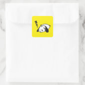 Schattigee Pop Panda Vierkante Sticker (Tas)