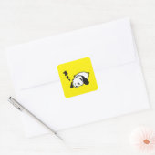 Schattigee Pop Panda Vierkante Sticker (Envelop)