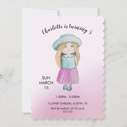 Schattigee pop Waterverf illustratie Feestdagenkaart (Voorkant)