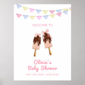 Schattigee Popcicle Bow Ice Cream Baby shower Welk Poster (Voorkant)