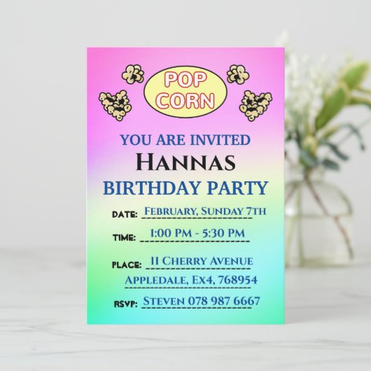 Schattigee Popcorn Sheep verjaardagsfeestje voor k Kaart (Staand voorkant)