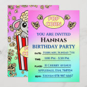 Schattigee Popcorn Sheep verjaardagsfeestje voor k Kaart (Voorkant / Achterkant)