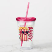 Schattigee Popcorn Valentijn Je maakt mijn hart Po Acryl Drinkbeker (Achterkant)