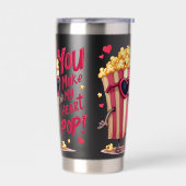 Schattigee Popcorn Valentijn Je maakt mijn hart Po Geïsoleerde Drinkbeker (Links)