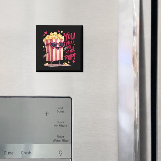 Schattigee Popcorn Valentijn Je maakt mijn hart Po Magneet (Insitu (Koelkast))