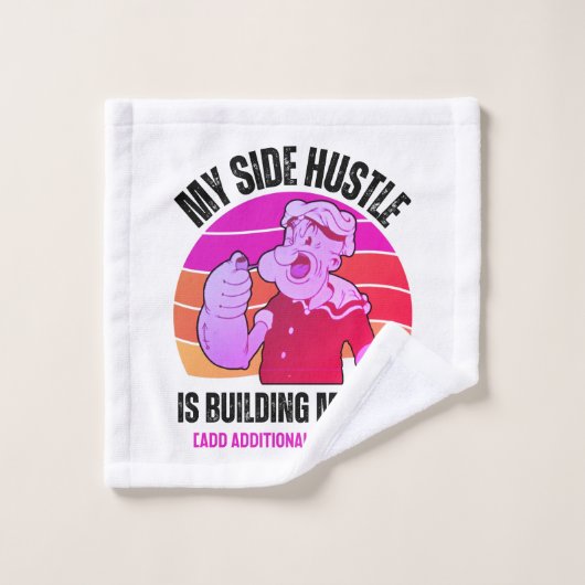 Schattigee POPEYE Mijn Side Hustle is het bouwen v Washandje (Wasdoekje)