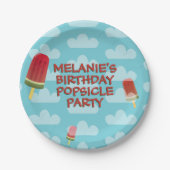Schattigee Popsicle Kids Verjaardagspapier Borden Papieren Bordje (Voorkant)