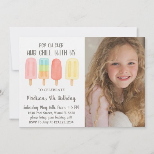 Schattigee Popsicle Summer Party voor kinderen Kaart (Voorkant)