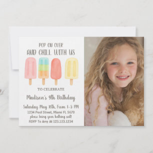 Schattigee Popsicle Summer Party voor kinderen Kaart