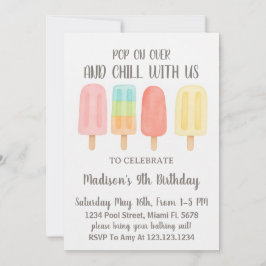 Schattigee Popsicle Summer Party voor kinderen Kaart