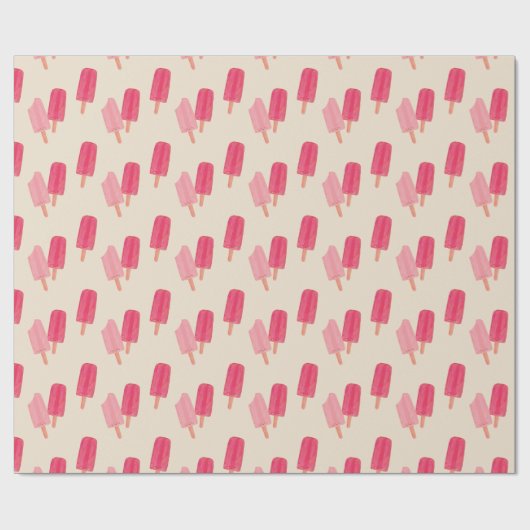 Schattigee Popsicle Vrienden Wrapping Paper Cadeaupapier (Vlak)