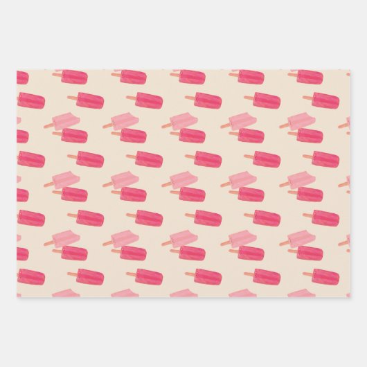 Schattigee Popsicle Wrapping Paper Flat Sheet Set  (Voorkant 2)
