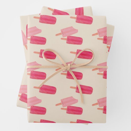 Schattigee Popsicle Wrapping Paper Flat Sheet Set  (In situ)