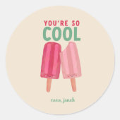 Schattigee Popsicles Zomer Valentijn Sticker (Voorkant)