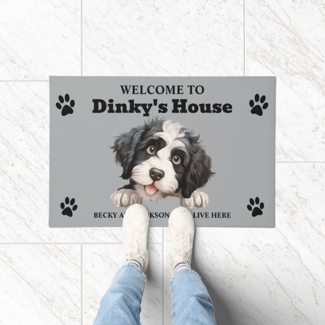 Schattigee Portugese Waterhond Foto Deurmat (Binnen)