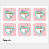 Schattigee Positivitea Mindset Inspiratie Vierkante Sticker (Vel)