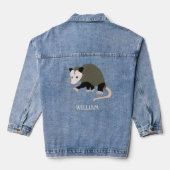 Schattigee Possum Illustratie Gepersonaliseerd Denim Jacket (Achterkant)