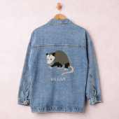 Schattigee Possum Illustratie Gepersonaliseerd Denim Jacket (Hangar)