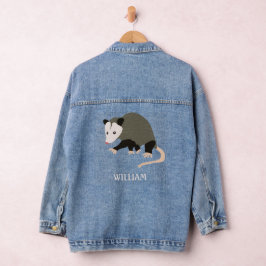 Schattigee Possum Illustratie Gepersonaliseerd Denim Jacket