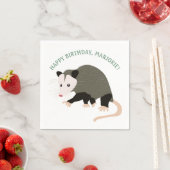 Schattigee Possum Illustratie Gepersonaliseerd Servet (Insitu)