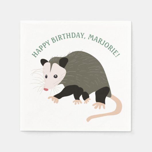 Schattigee Possum Illustratie Gepersonaliseerd Servet (Voorkant)