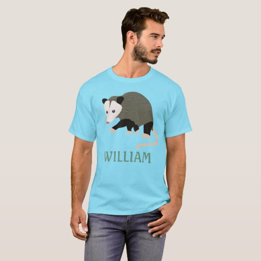 Schattigee Possum Illustratie Gepersonaliseerd T-shirt (Voorkant volledig)