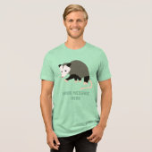 Schattigee Possum Illustratie Gepersonaliseerd Tri-Blend Shirt (Voorkant volledig)