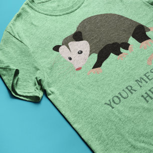 Schattigee Possum Illustratie Gepersonaliseerd Tri-Blend Shirt
